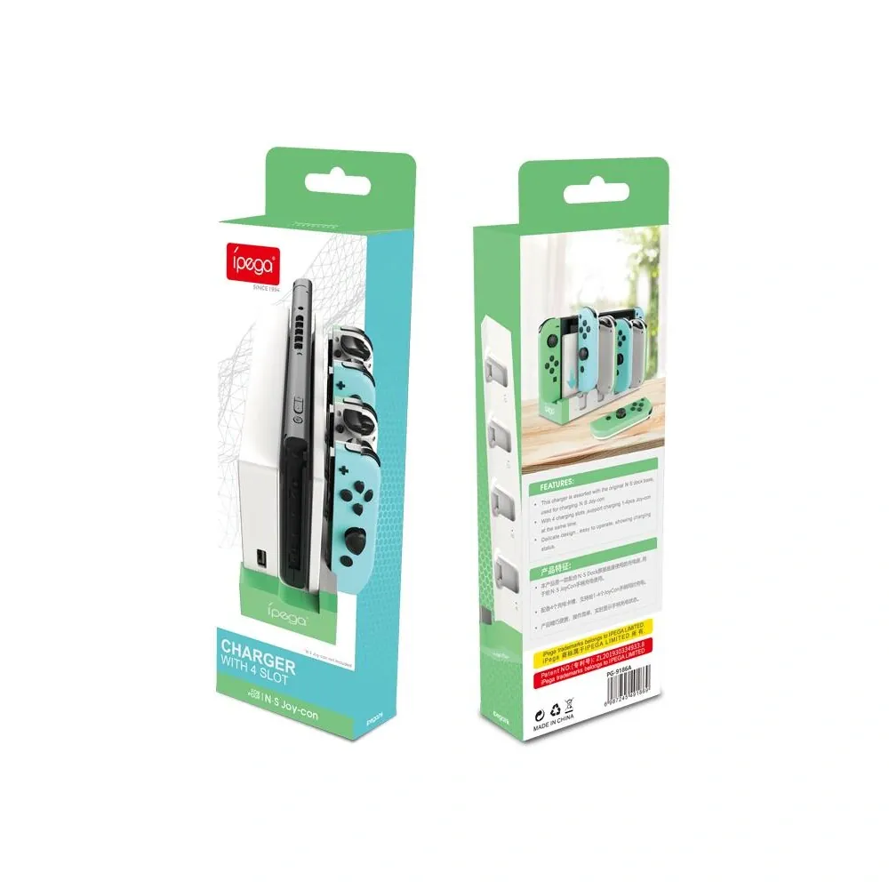 iPega 9186 Charger Dock pro N-Switch a Joy-con White/Green PG-9186A