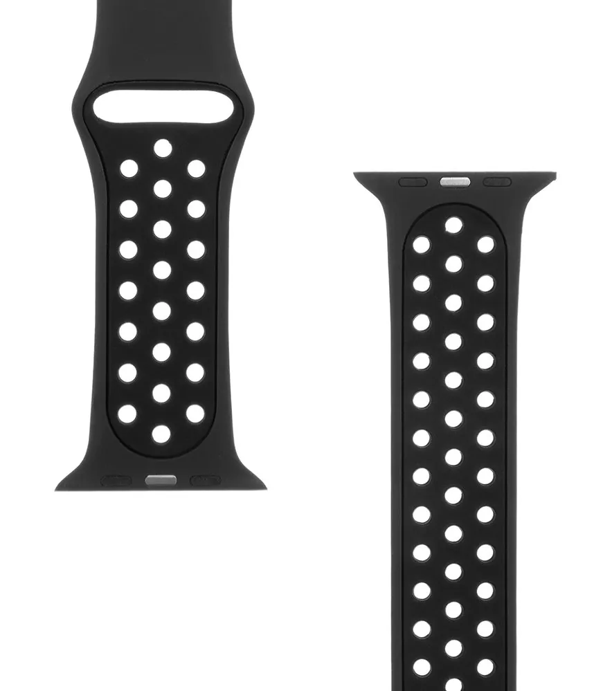 Tactical 161 Double Silikonový Řemínek pro Apple Watch 1/2/3/4/5/6/7/8/SE 42/44/45mm Black 8596311069604