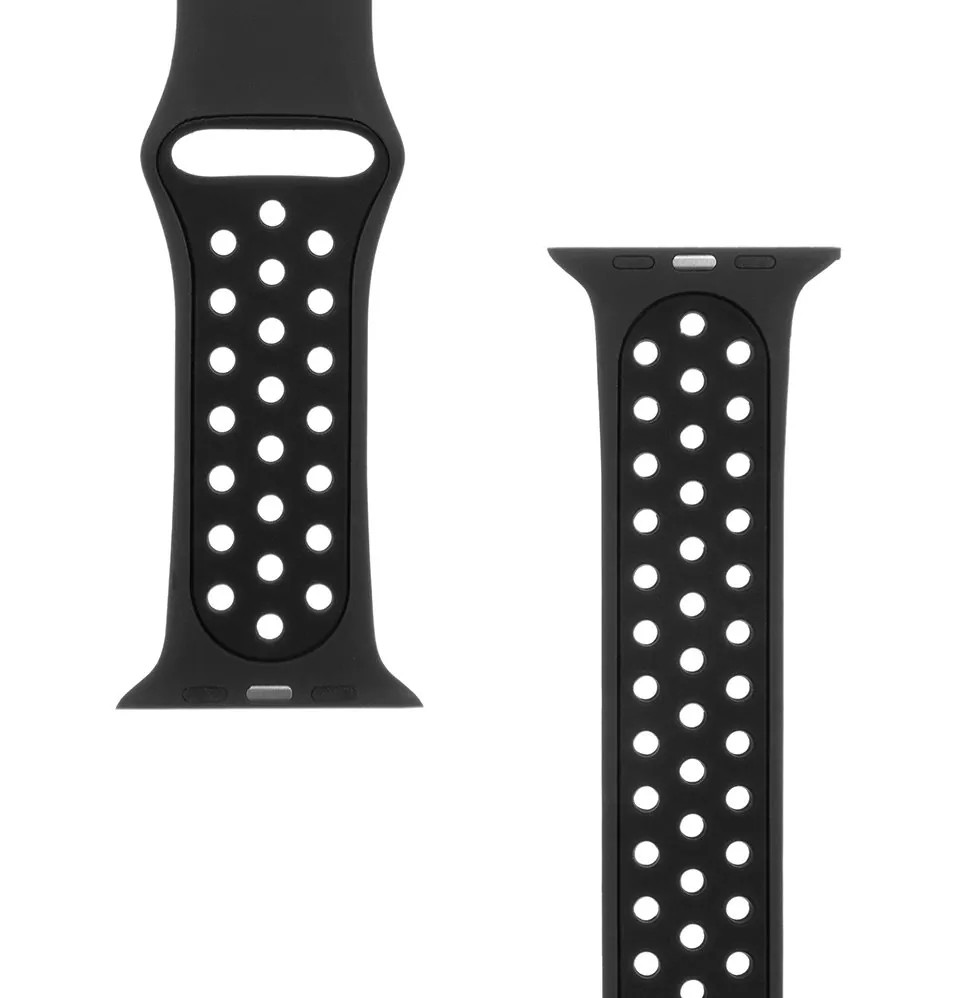 Tactical 161 Double Silikonový Řemínek pro Apple Watch 1/2/3/4/5/6/7/8/SE 42/44/45mm Black 8596311069604