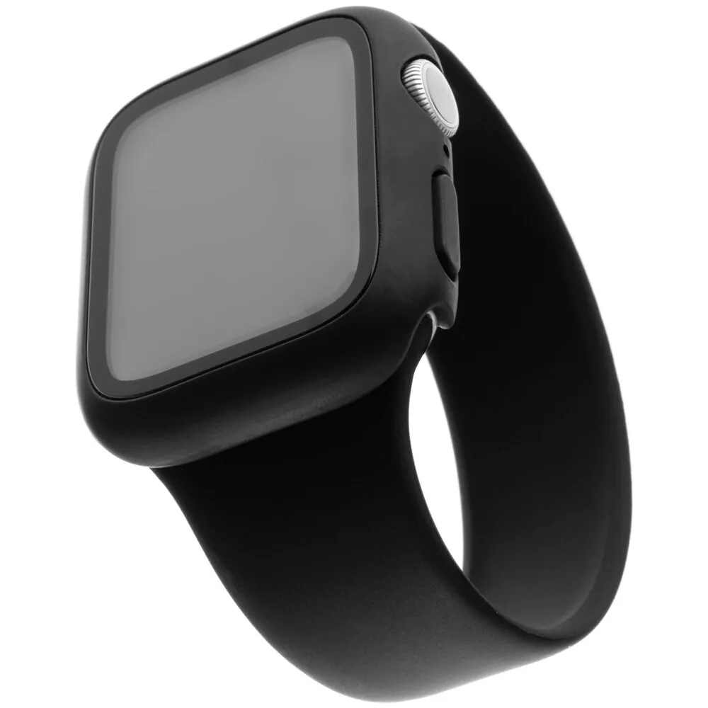 Ochranné pouzdro FIXED Pure+ s temperovaným sklem pro Apple Watch 40mm, černé, FIXPUW+-436-BK