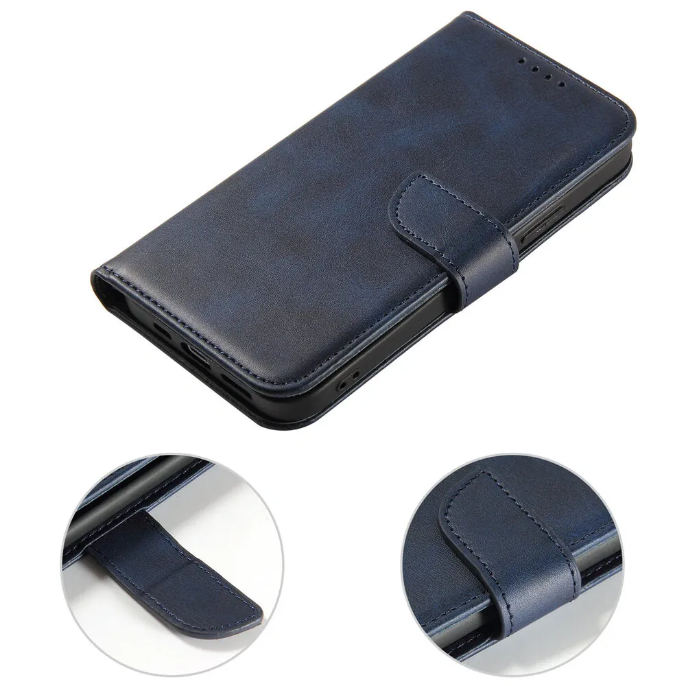 Forcell Kožené flipové pouzdro Magnet Case pro  iPhone 14 Pro, modrá, 9145576261477