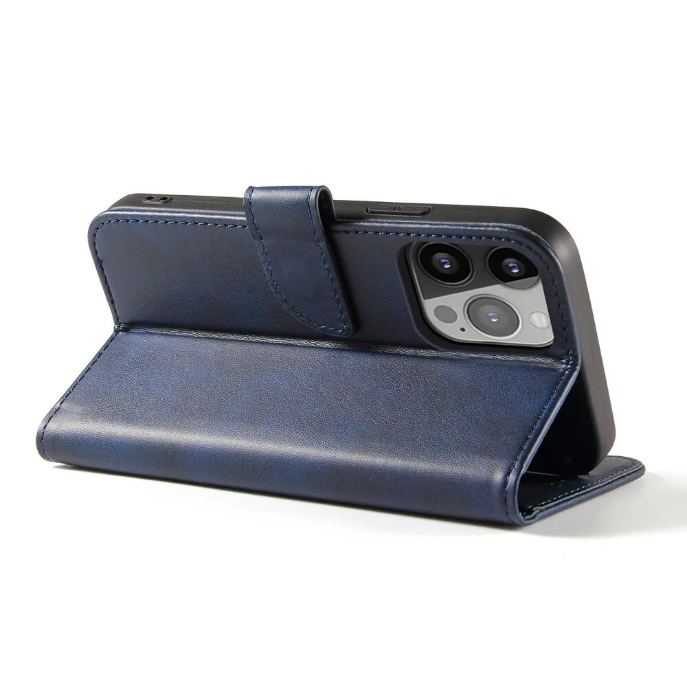 Forcell Kožené flipové pouzdro Magnet Case pro  iPhone 14 Pro, modrá, 9145576261477