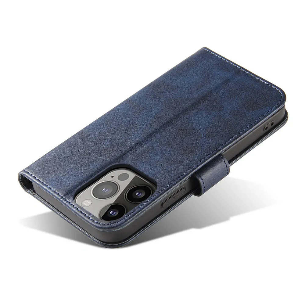Forcell Kožené flipové pouzdro Magnet Case pro  iPhone 14 Pro, modrá, 9145576261477