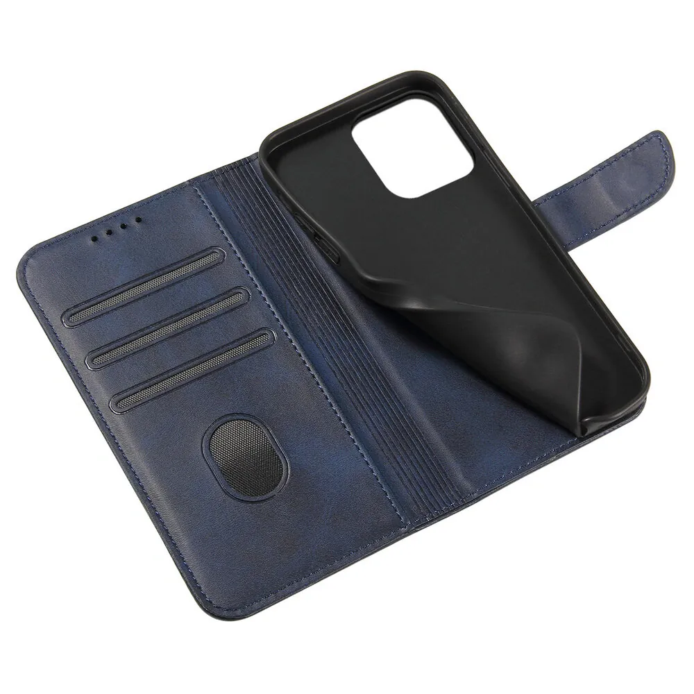 Forcell Kožené flipové pouzdro Magnet Case pro  iPhone 14 Pro, modrá, 9145576261477