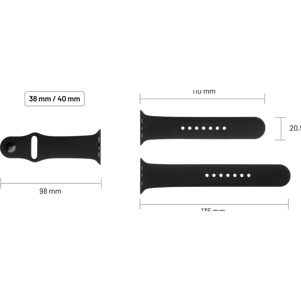 FIXED Silicone Strap set silikonových řemínků Apple Watch 38/40/41mm kakaový