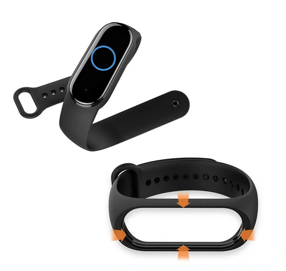 Náhradní silikonový náramek pro smartband Xiaomi Mi Band 5 / 6 / 7 / 8 , Písková  5903396176272