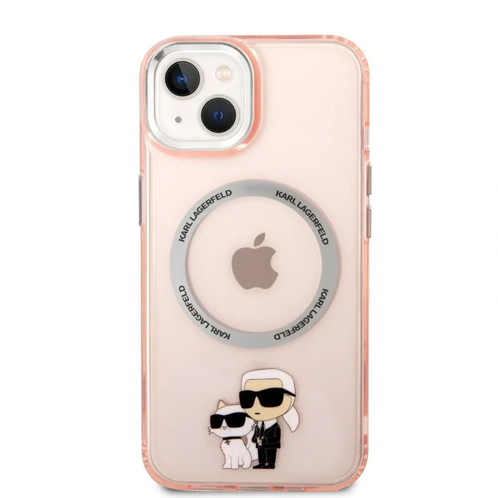 Karl Lagerfeld IML Karl and Choupette NFT MagSafe Zadní Kryt pro iPhone 14 Plus Pink 3666339087579