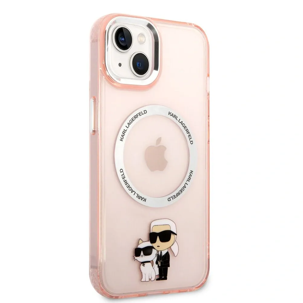 Karl Lagerfeld IML Karl and Choupette NFT MagSafe Zadní Kryt pro iPhone 14 Plus Pink 3666339087579