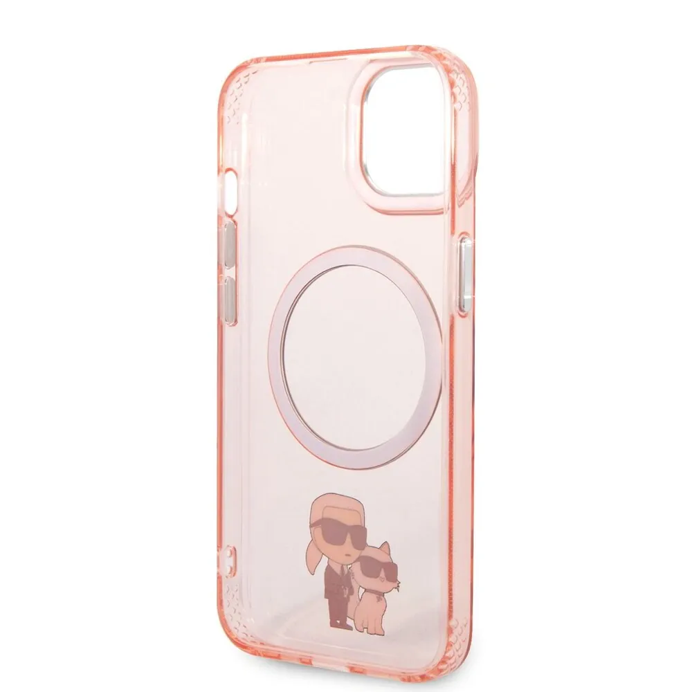 Karl Lagerfeld IML Karl and Choupette NFT MagSafe Zadní Kryt pro iPhone 14 Plus Pink 3666339087579