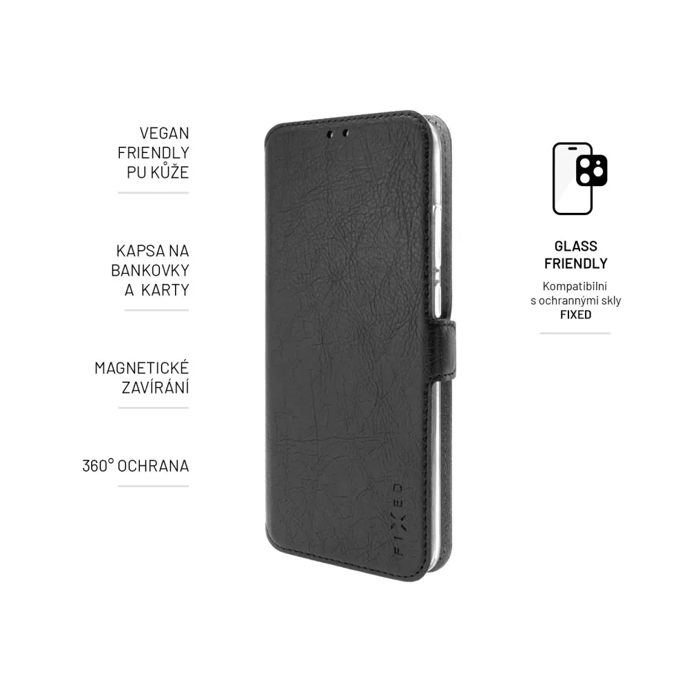 Tenké pouzdro typu kniha FIXED Topic pro Honor X7a, černé