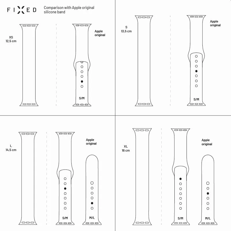 Elastický silikonový řemínek FIXED Silicone Strap pro Apple Watch 38/40/41mm, velikost S, modrý FIXESST-436-S-BL