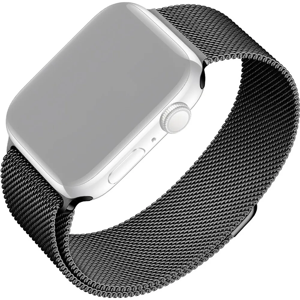 FIXED Mesh Strap síťový nerezový řemínek Apple Watch 42/44/45mm černý, FIXMEST-434-BK