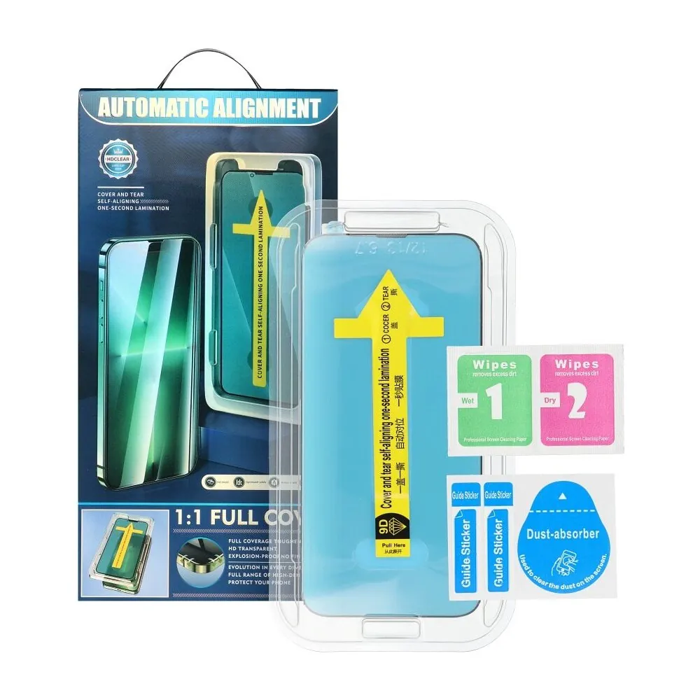eMOBILKY 5D Full Glue tvrzené sklo iPhone 13 Mini černé + aplikátor, 5903396254659