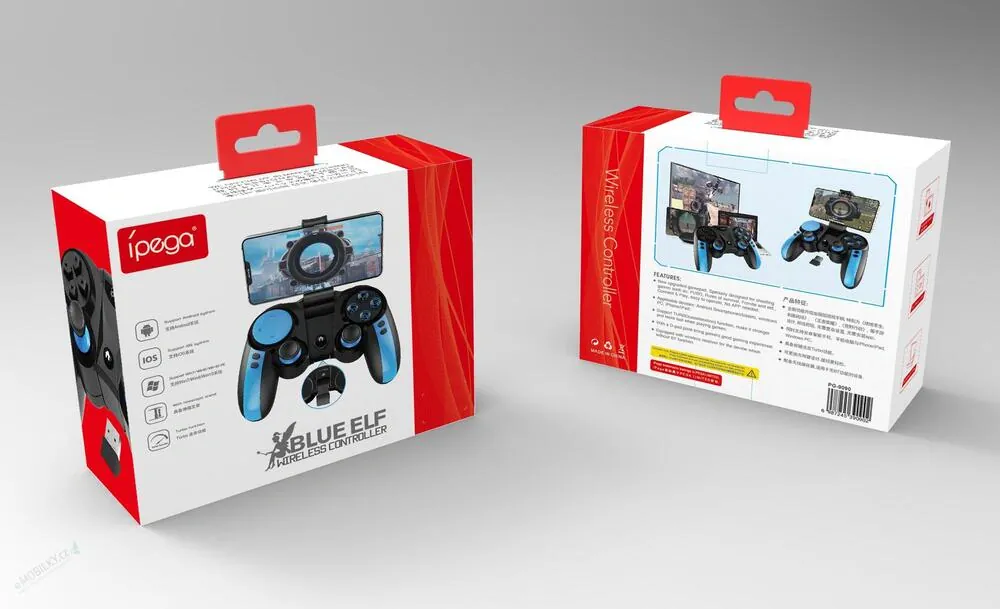 Bezdrátový gamepad iPega 9090 2.4Ghz & Bluetooth černá/modrá
