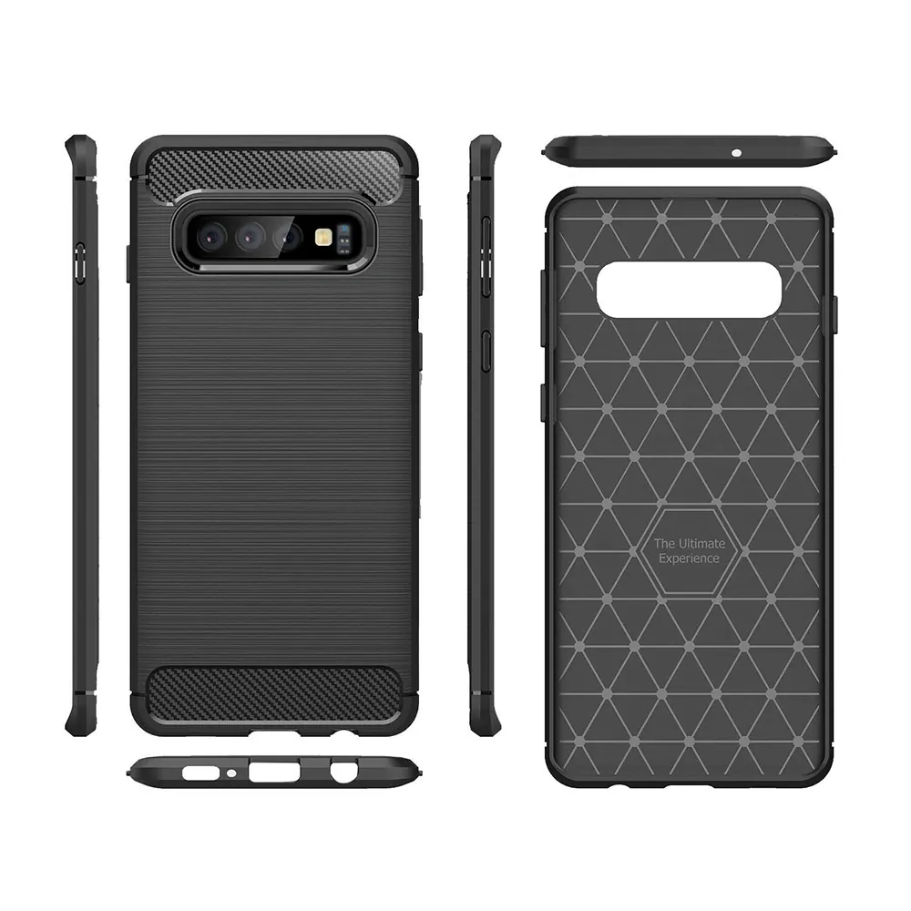 Carbon Case silikonové pouzdro Huawei P40 Lite černé