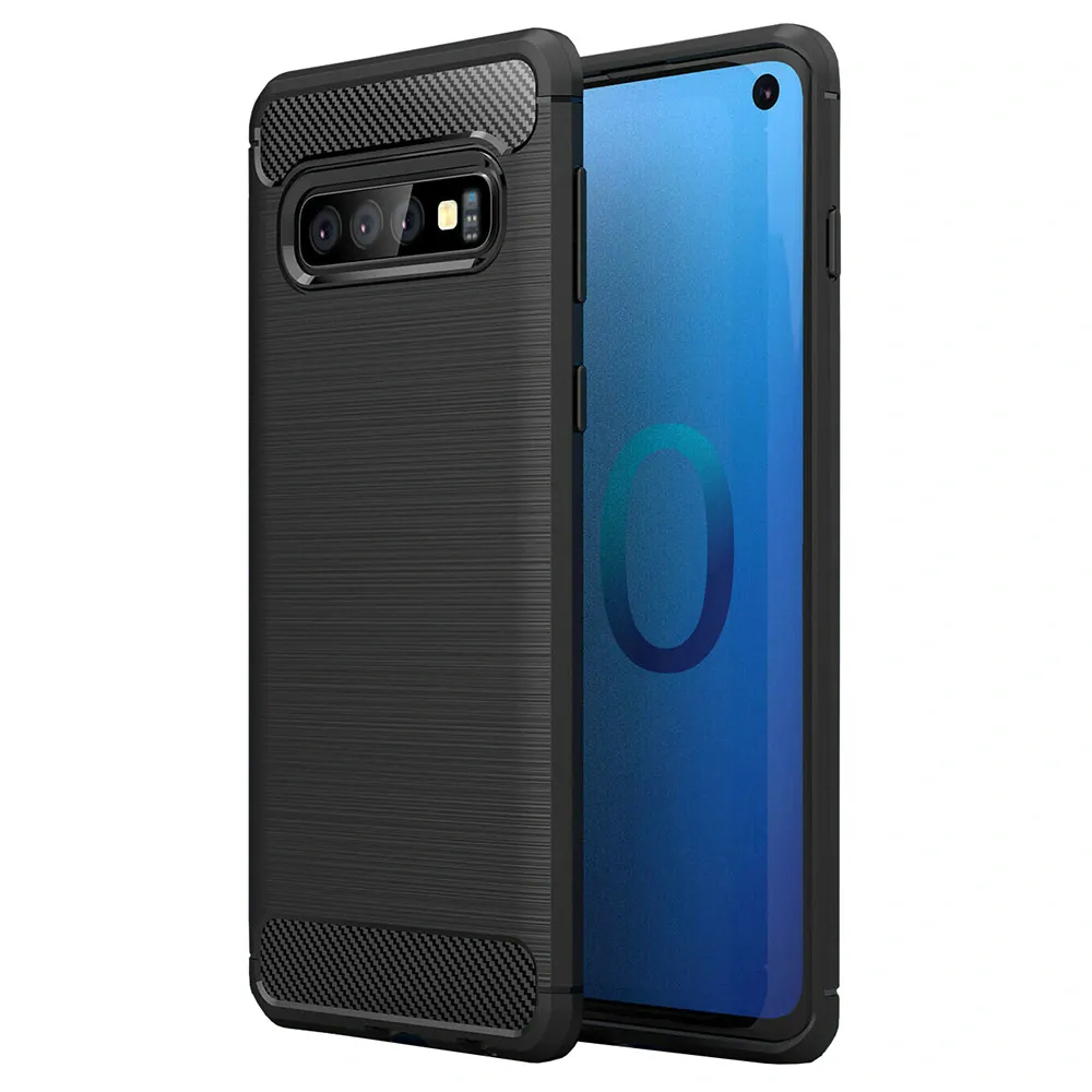 Carbon Case silikonové pouzdro Huawei Y6 2019 černé