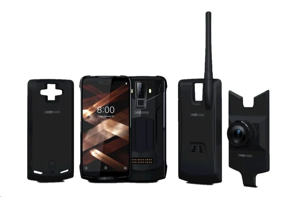 Doogee S90 Super Set DualSIM gsm tel. 6+128GB + Powerbank + Walkie Talkie + Night Vision Modules Black