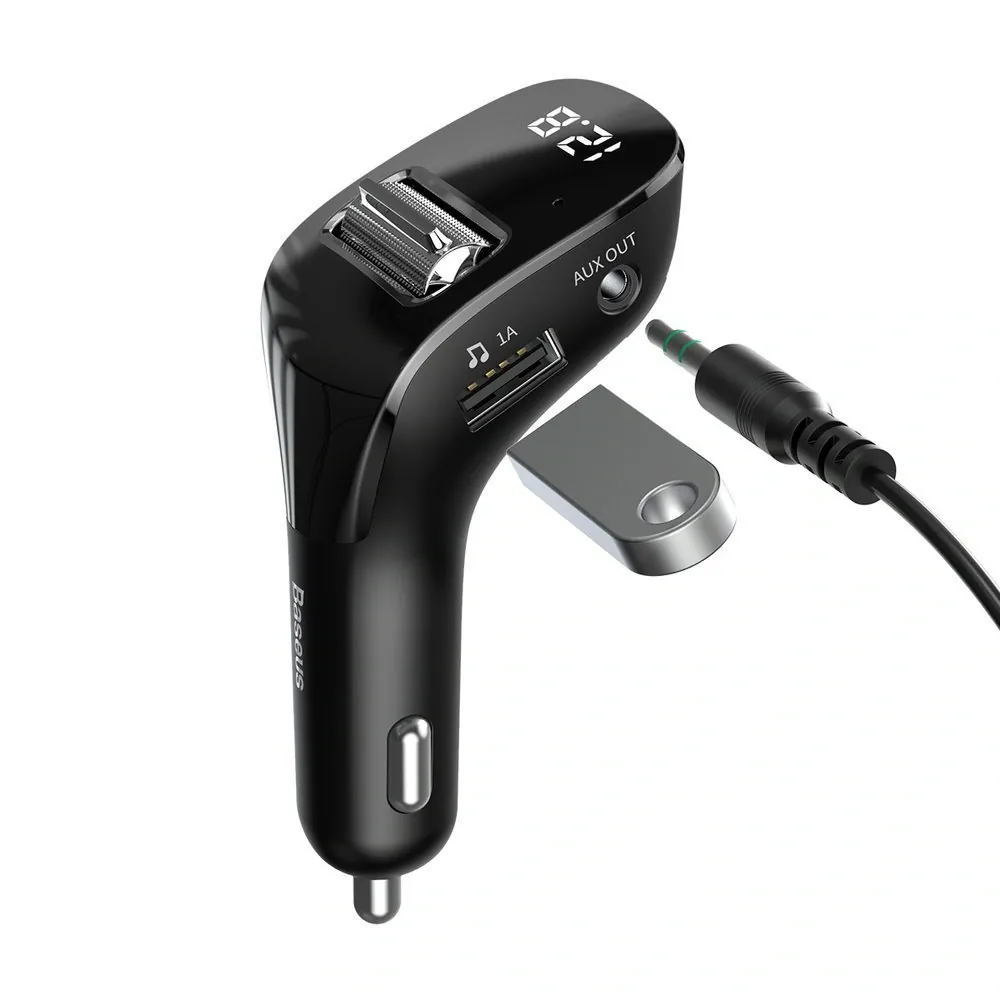 Baseus F40 FM transmitter s USB nabíječkou + AUX CCF40-01
