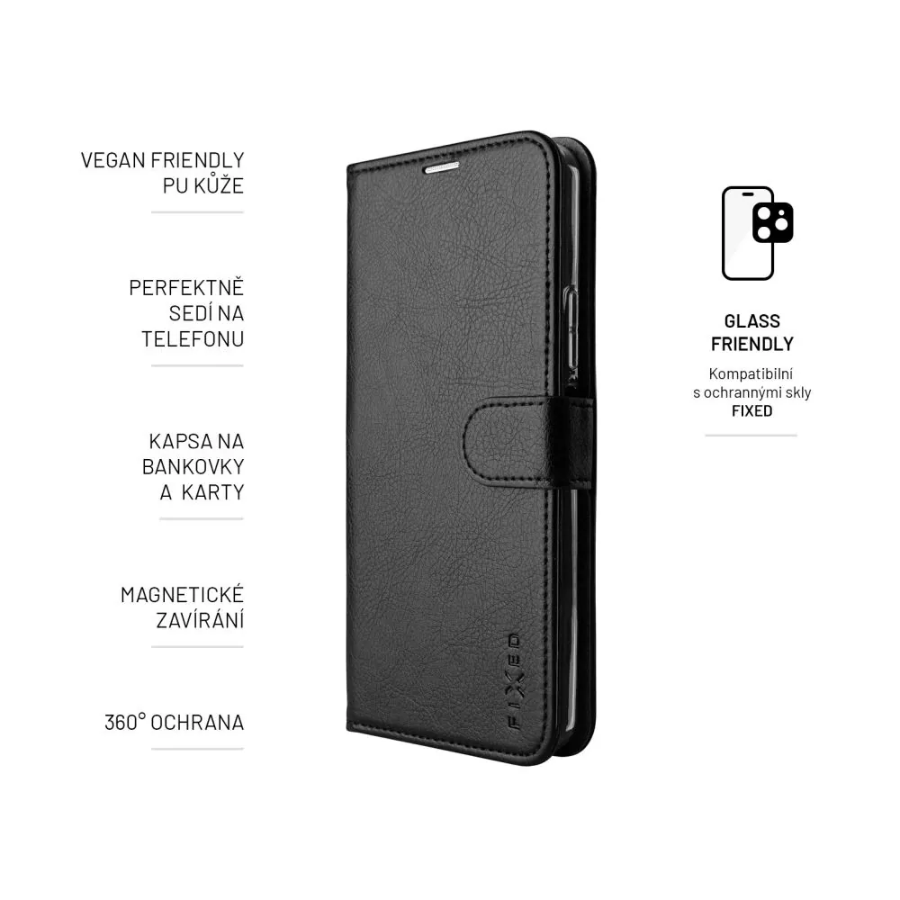Pouzdro typu kniha FIXED Opus pro Xiaomi POCO M5s, černé FIXOP3-1031-BK