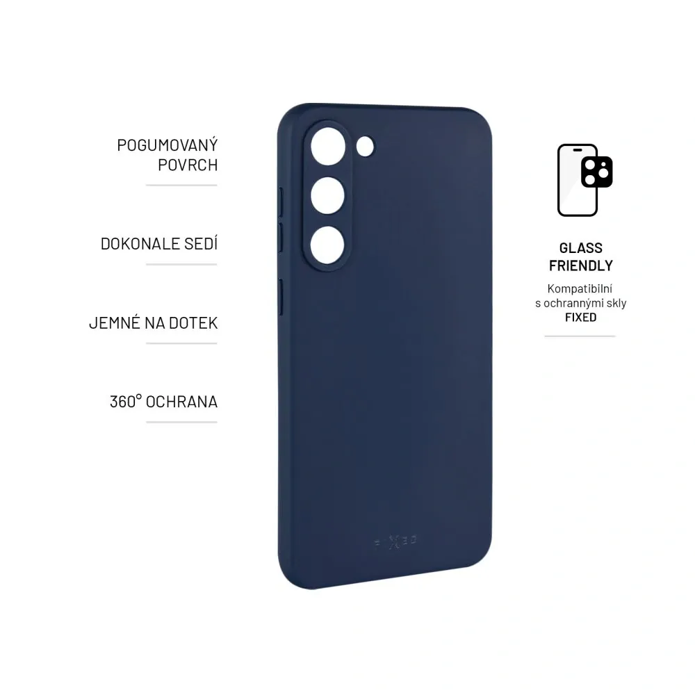 Zadní pogumovaný kryt FIXED Story pro Samsung Galaxy S23+, modrý FIXST-1041-BL