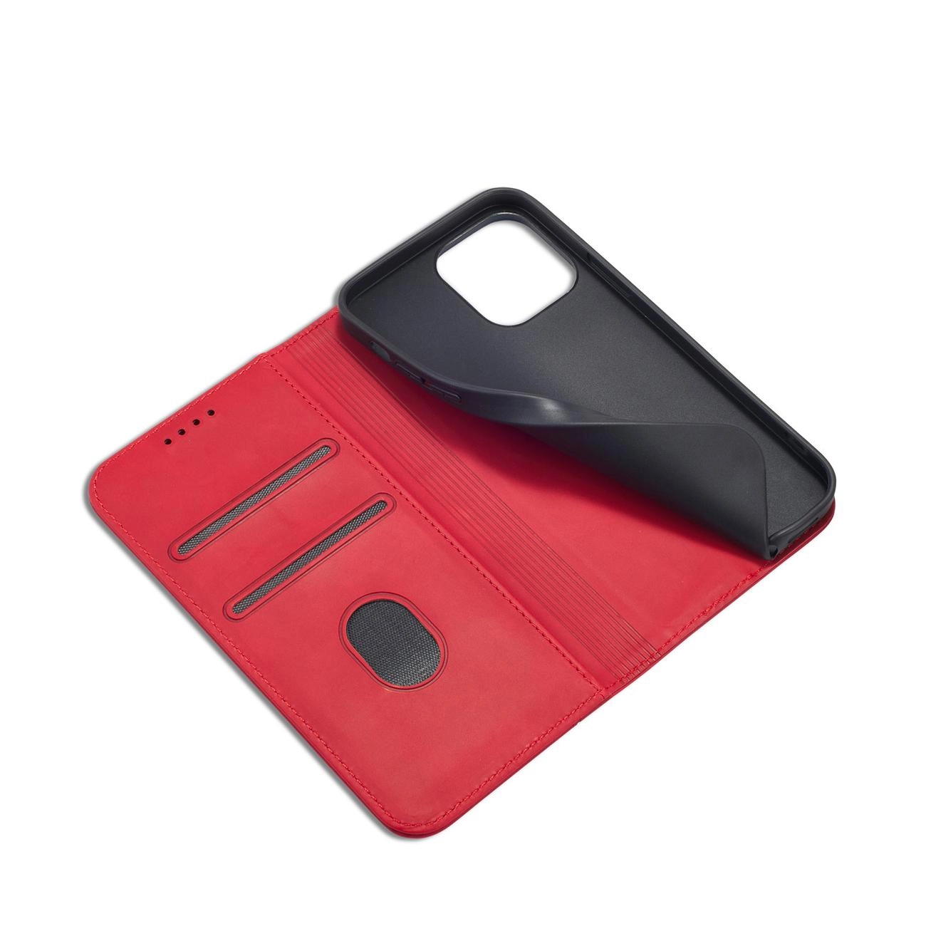 Forcell knížkové pouzdro Magnet Fancy Case pro iPhone 13 Pro Max se stojánkem a kapsou na karty , červená, 9145576249659