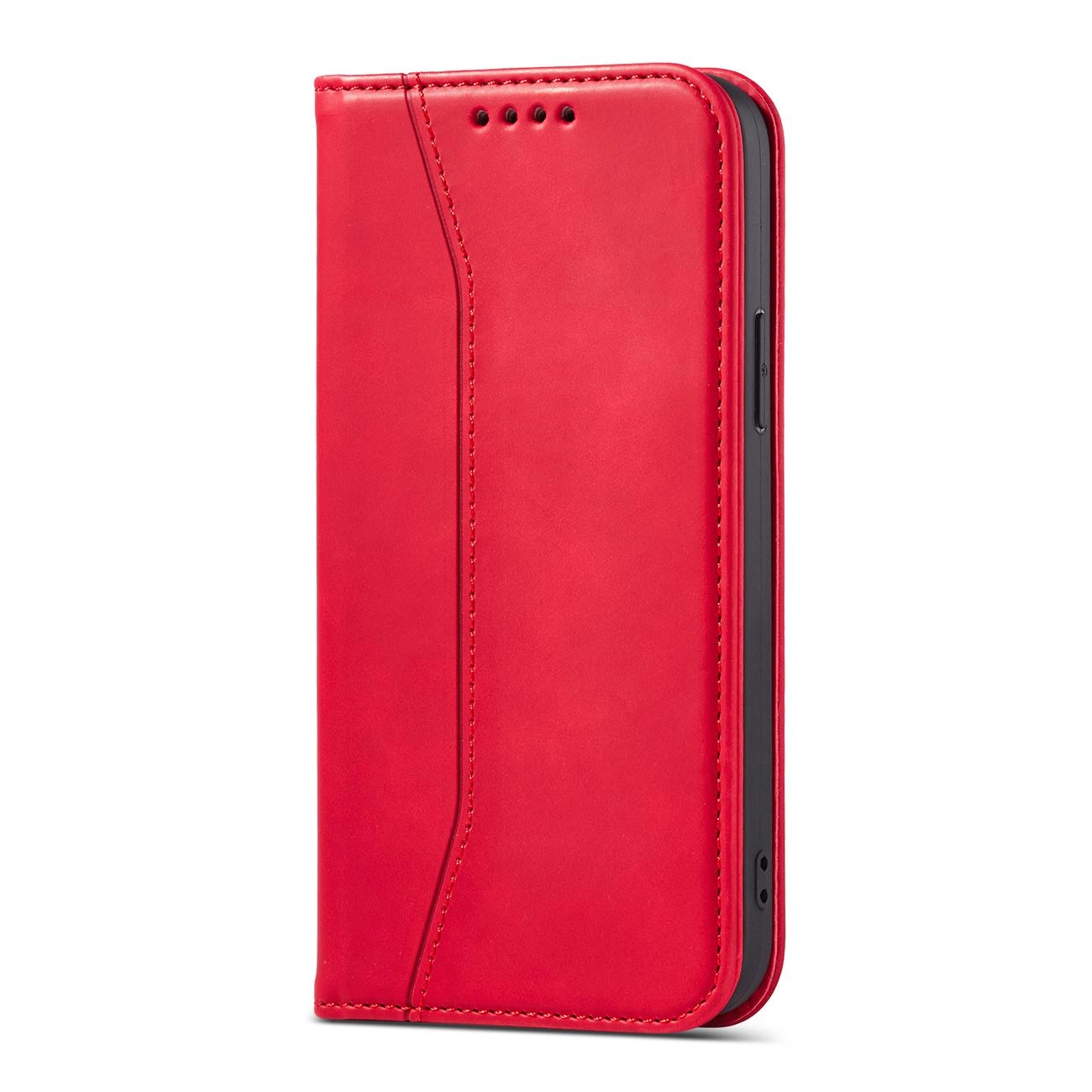 Forcell knížkové pouzdro Magnet Fancy Case pro iPhone 13 Pro Max se stojánkem a kapsou na karty , červená, 9145576249659