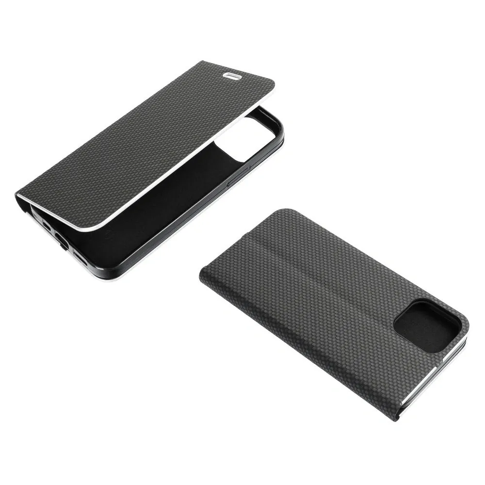 Forcell Pouzdro LUNA Book Carbon pro SAMSUNG A12 , černé 5903396091155