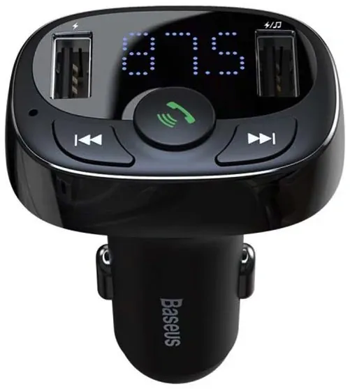 Baseus CCMT000001 S-09A 2x USB Nabíječka Do Auta a FM Transmitter Black 6932172626976