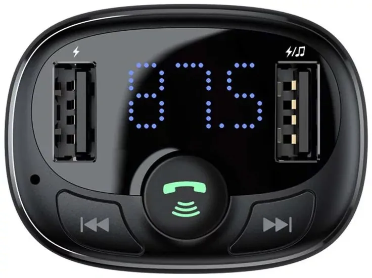 Baseus CCMT000001 S-09A 2x USB Nabíječka Do Auta a FM Transmitter Black 6932172626976