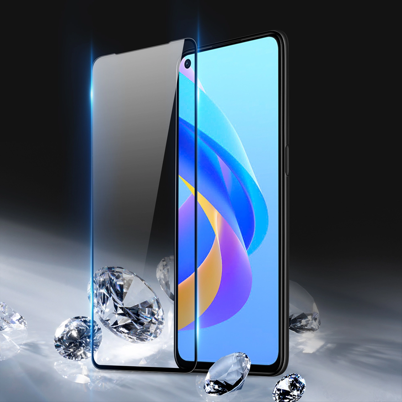 Dux Ducis Tvrzené sklo s rámečkem na celý displej 9D Vivo X80 Lite/V25, černá (case friendly), 6934913041055