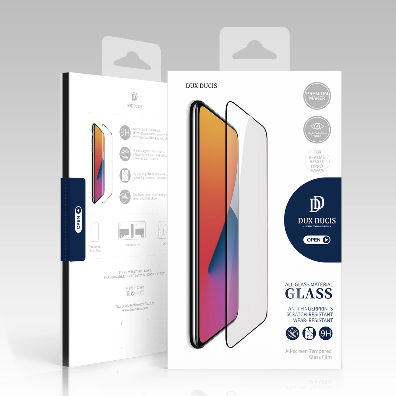 Dux Ducis Tvrzené sklo s rámečkem na celý displej 9D Vivo X80 Lite/V25, černá (case friendly), 6934913041055