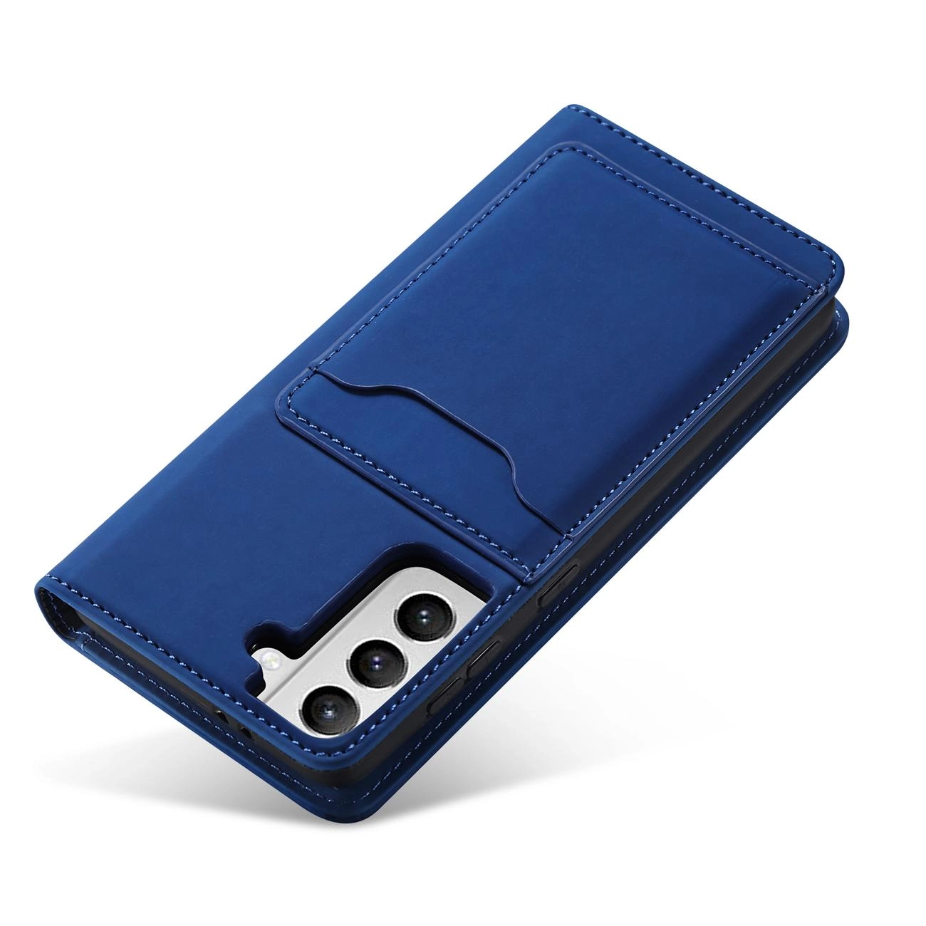 Forcell Knížkové pouzdro Magnet Card Case pro Samsung Galaxy S22+ (S22 Plus) se stojánkem a kapsou na karty , modrá,  9145576251317