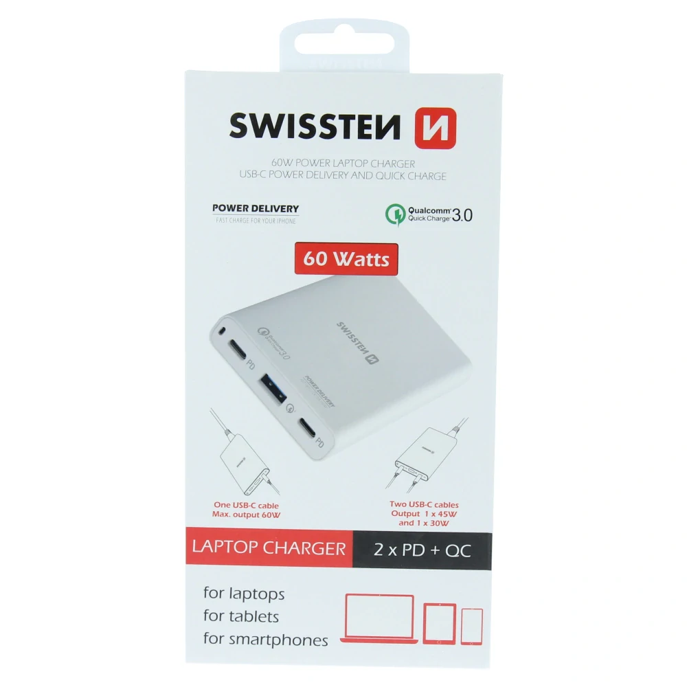 SWISSTEN SÍŤOVÝ ADAPTÉR 60W PD3.0 & QC4 PPS