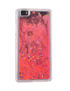 Zadní kryt Glitter Water Case SAMSUNG A320 GALAXY A3 (2017) - stars červený