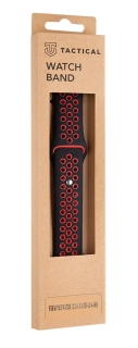 Tactical 163 Double Silikonový Řemínek pro Apple Watch 1/2/3/4/5/6/7/8/SE 42/44/45mm Black/Red 8596311076046