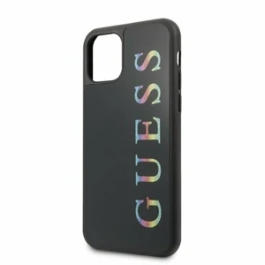 GUESS barevné třpytivé logo zadní kryt pro iPhone 11, černý, 3700740463505