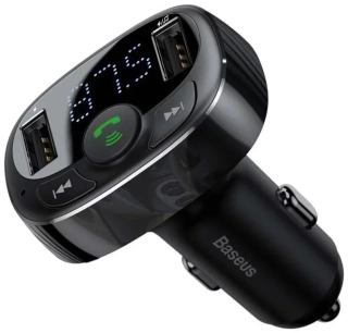 Baseus CCMT000001 S-09A 2x USB Nabíječka Do Auta a FM Transmitter Black 6932172626976