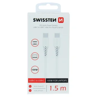 Datový Kabel Swissten Tpe Usb-C/Usb-C Power Delivery 5A (100W) 1,5 M Bílý 8595217471177