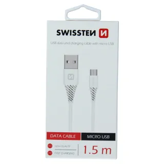 Datový Kabel Swissten Usb / Micro Usb 1,5 M Bílý (6,5Mm) 8595217460126