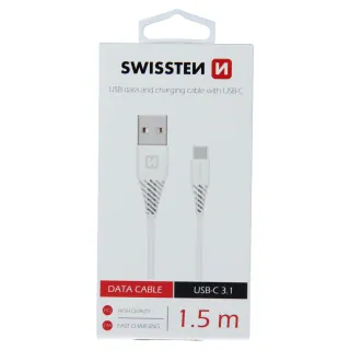 Datový Kabel Swissten Usb / Usb-C Bílý 1,5 M (7Mm) 8595217460171