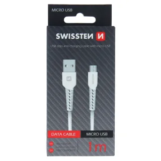 Datový Kabel Swissten Usb / Micro Usb 1,0 M Bílý 8595217466197