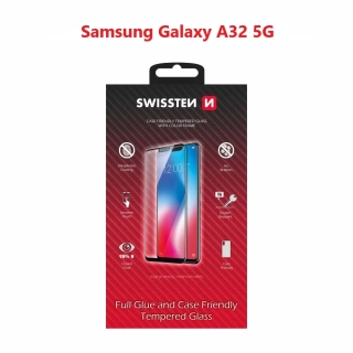 Sklo Swissten Full Glue, Color Frame, Case Friendly Pro Samsung A326 Galaxy A32 5G Černé
