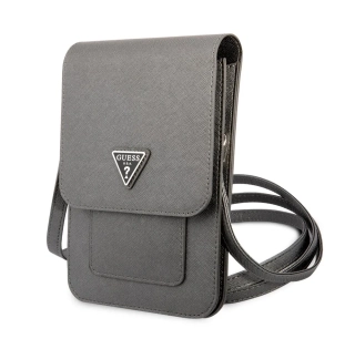 Guess PU Saffiano Triangle Logo Phone Bag Grey 3666339050504