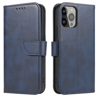 Forcell Kožené flipové pouzdro Magnet Case pro  iPhone 14 Pro, modrá, 9145576261477
