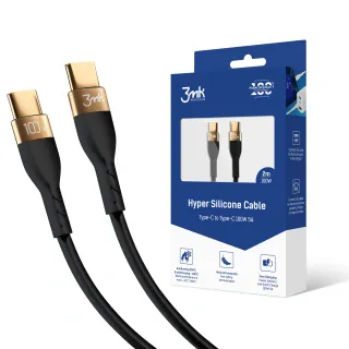 3MK 3mk Hyper Silicone Cable C to C 2m 100w Black (5903108464604)
