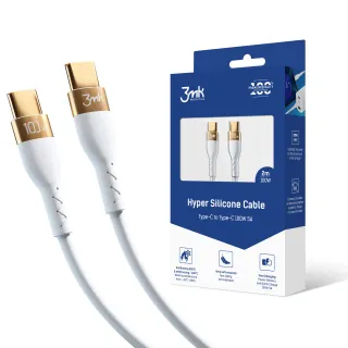 3MK 3mk Hyper Silicone Cable C to C 2m 100w White (5903108464598)