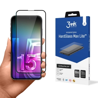 9H Ochranné sklo 3mk HardGlass Max Lite™ na iPhone 15 Pro