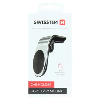 Magnetický Držák Do Ventilace Auta Swissten Easy Mount Stříbrný 8595217466760