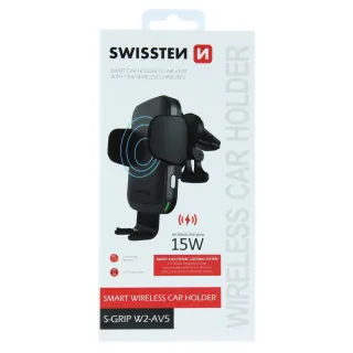 Smart Držák Do Ventilace Auta S Bezdrátovým Nabíjením 15W Swissten S-Grip W2-Av5 8595217469358