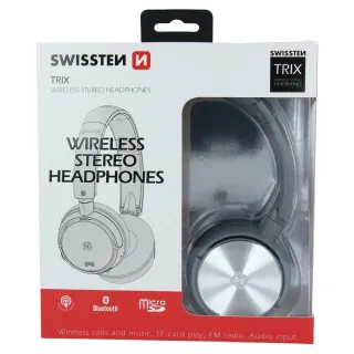 Bluetooth Stereo Sluchátka Swissten Trix Stříbrno/Šedá 8595217465183
